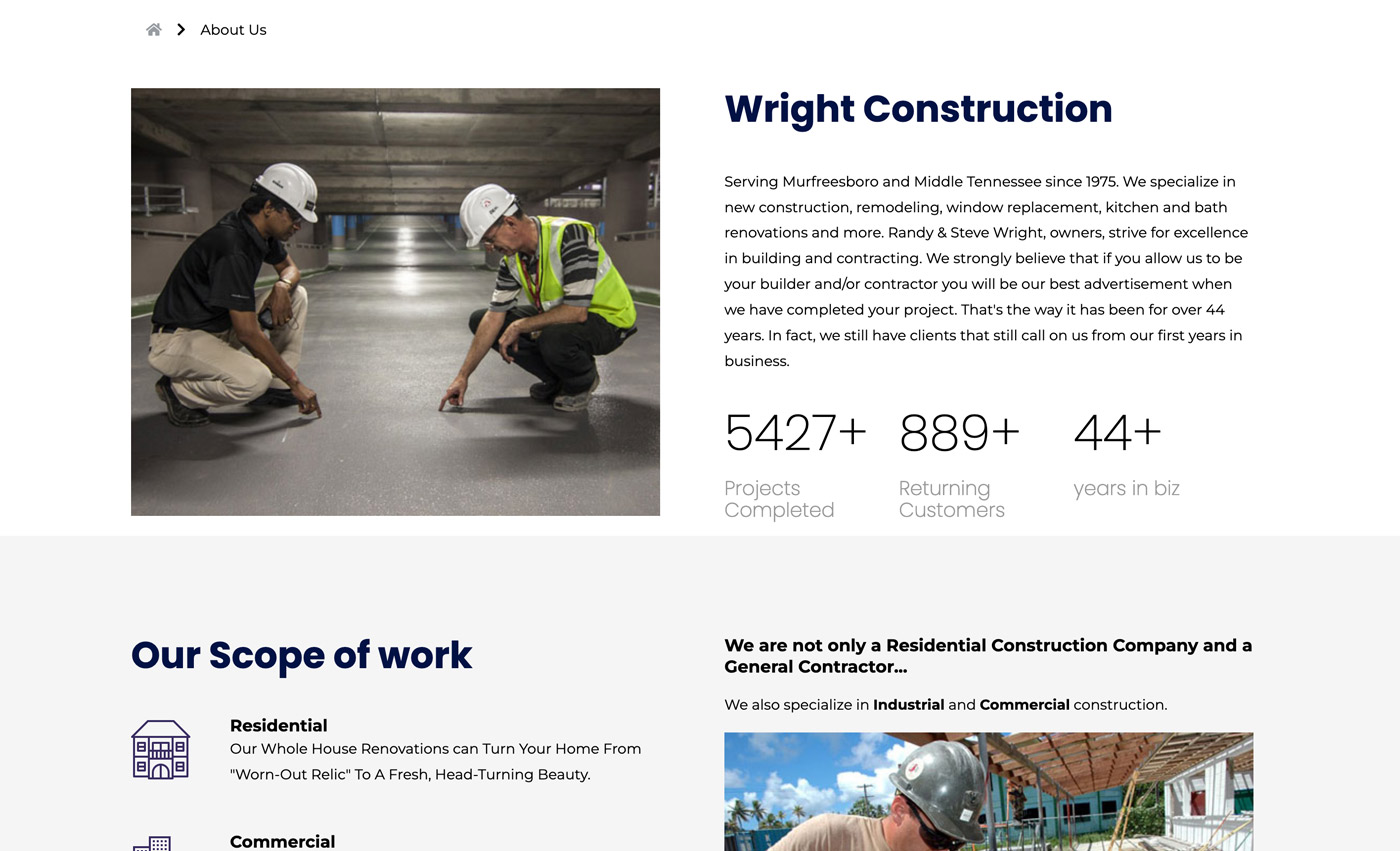 Contractor company, construction, wright construction 1