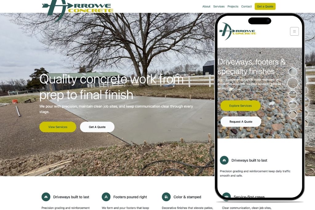 Arrowe Concrete - Amrocket Portfolio